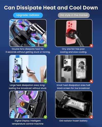 ZORBES® Dual Fan Mobile Cooler for Gaming with Adjustable Speed Phone Cooling Silent Portable Universal Fit Gaming Fan 4.5-6.7 Inches Plug Play 2PCS ZORBES® Dual Fan Mobile Cooler for Gaming with Adjustable Speed Phone Cooling Silent Portable Universal Fit Gaming Fan 4.5-6.7 Inches Plug Play 2PCS